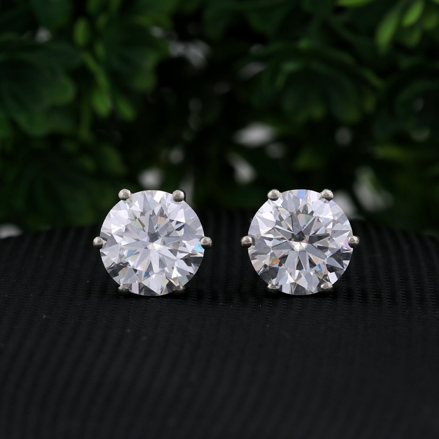 10.00ct DEW White Moissanite Round Solitaire Stud Earrings