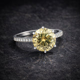 5.50 ct DEW Certified Moissanite Solitaire Ring in – Gift for Wife Jewellery 18K Gold Plated