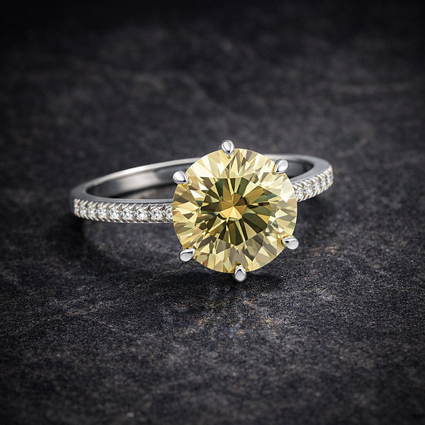 5.50 ct DEW Certified Moissanite Solitaire Ring in – Gift for Wife Jewellery 18K Gold Pla 18K Gold Plated
