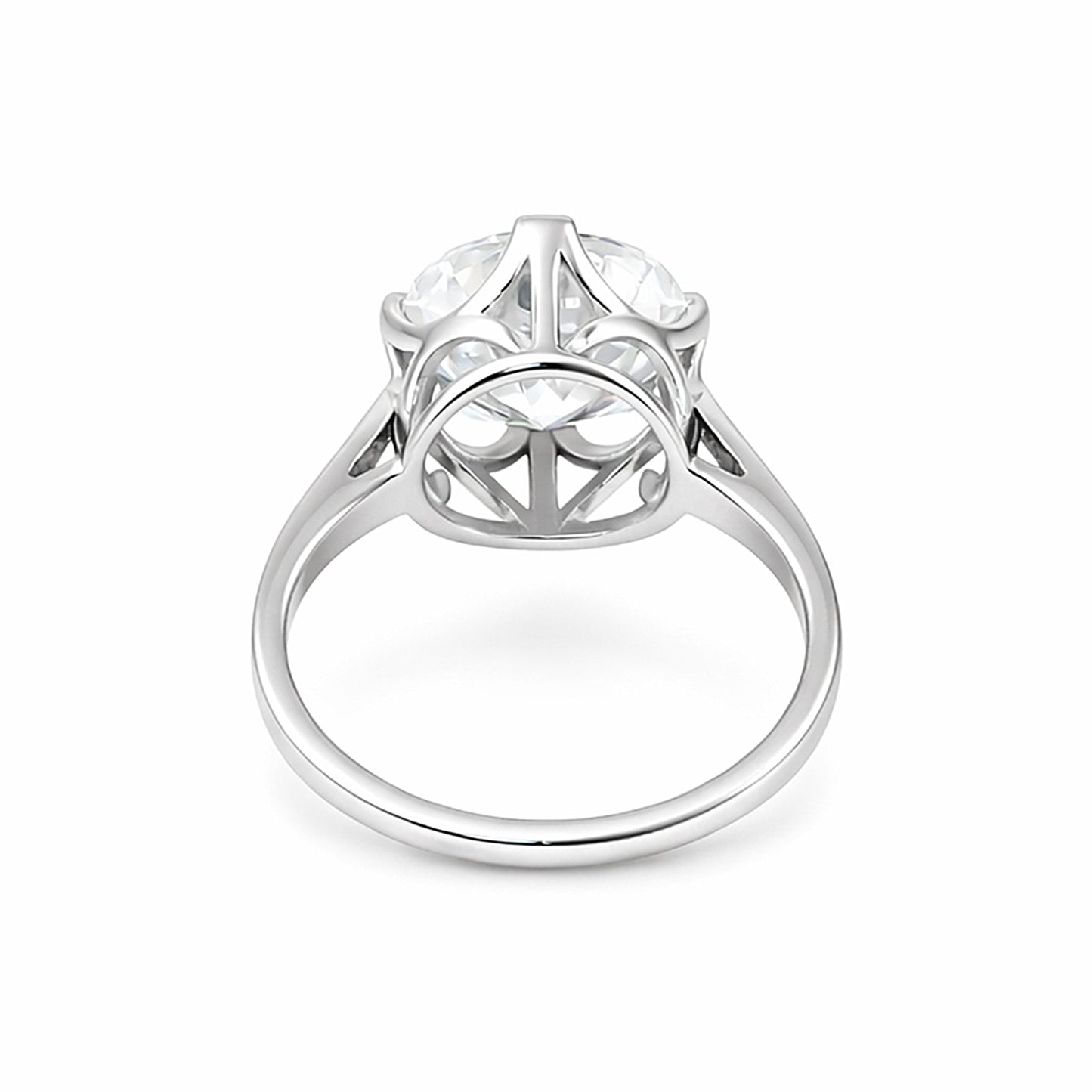 6.7ct DEW White Moissanite Round Solitaire Ring