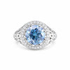 6.00 ct DEW Certified Blue Moissanite Ring – Wedding Gift in 18K Gold Plated