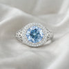 6.00 ct DEW Certified Blue Moissanite Ring – Wedding Gift in 18K Gold Plated