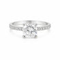 2.60 ct DEW Certified Cushion Cut White Moissanite Ring For Wedding 18K Gold Plated Ver 18K Gold Plated