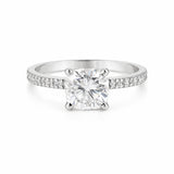 3.20 carat cushion cut lab-grown diamond ring in 18k gold vermeil setting