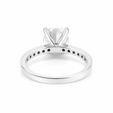 Close-up of cushion cut lab-grown diamond, VS1 clarity, table and crown view