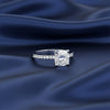 Detail of 18k gold vermeil prongs holding cushion-cut lab diamond