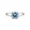 Certified 5.15 ct DEW Round Blue Moissanite Ring in for Wedding 18K Gold Plated