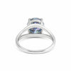 Certified 5.15 ct DEW Round Blue Moissanite Ring in for Wedding 18K Gold Plated