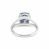 Certified 5.15 ct DEW Round Blue Moissanite Ring in for Wedding 18K Gold Plated