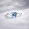 Certified 5.15 ct DEW Round Blue Moissanite Ring in for Wedding 18K Gold Plated