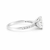 2.50 ct DEW Certified Cushion Cut White Moissanite Solitaire Ring 18K Gold Plated Vermeil