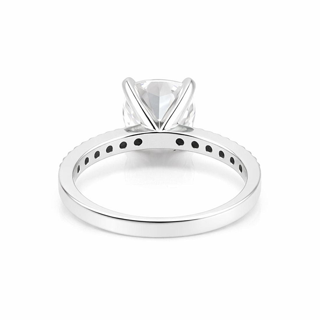 2.50 ct DEW Certified Cushion Cut White Moissanite Solitaire Ring 18K Gold Plated Vermeil