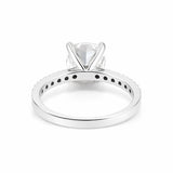 2.50 ct DEW Certified Cushion Cut White Moissanite Solitaire Ring 18K Gold Plated Vermeil