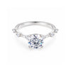 Certified 2ct Round Cut White Moissanite In Gold Vermeil Jewellery Ring