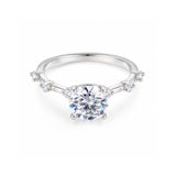 Certified 2ct Round Cut White Moissanite In Gold Vermeil Jewellery Ring