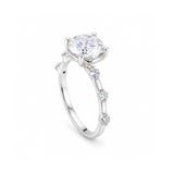 Certified 2ct Round Cut White Moissanite In Gold Vermeil Jewellery Ring