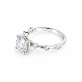 Certified 2ct Round Cut White Moissanite In Gold Vermeil Jewellery Ring