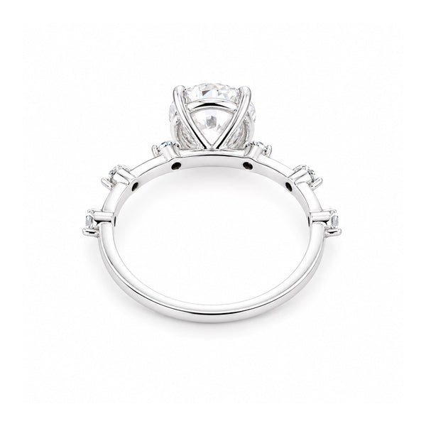 Certified 2ct Round Cut White Moissanite In Gold Vermeil Jewellery Ring