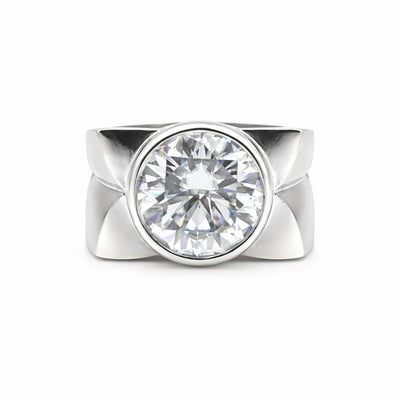 4.50 Ct Round Cut Lab Grown Diamond Ring — VS1 Clarity, 18k Gold Vermeil