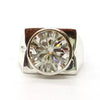 5.50 ct DEW Certified Round Cut White Moissanite Solitaire Men's Ring-Gold Vermeil