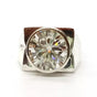 5.50 ct DEW Certified Round Cut White Moissanite Solitaire Men's Ring-Gold Vermeil