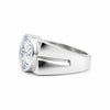 4.5 carat lab-grown diamond ring worn on hand, statement solitaire scale