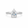 3 carat pear cut lab-grown diamond ring in 18k gold vermeil setting