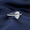 Close-up of pear cut lab-grown diamond, VS1 clarity, full crown view
