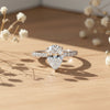 Top view of pear cut lab diamond showing teardrop shape and elongated facets