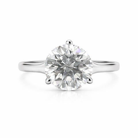 Certified 7.30ct VS1 Round White Moissanite Women Ring 18K Gold Plated