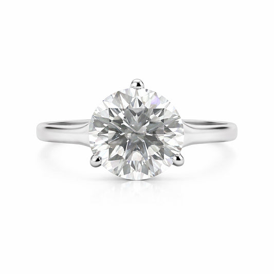 Certified 7.30ct VS1 Round White Moissanite Women Ring 18K Gold Plated