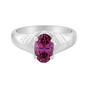 Certified 1.55ct VVS1 Oval Pink Moissanite Solitaire Ring in 18K Gold Plated