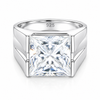Certified 5.40ct VS1 Princess White Moissanite Ring in 18K Gold Plated