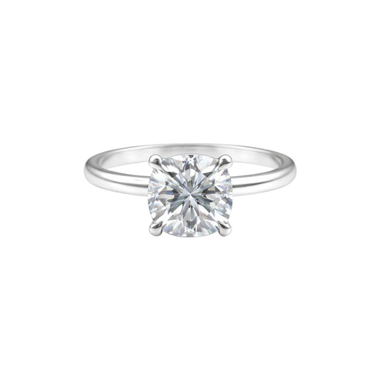2 carat cushion cut lab-grown diamond engagement ring in 18k gold vermeil