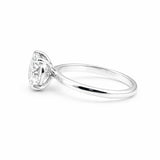 2 carat cushion lab diamond ring worn on hand, classic engagement style