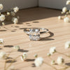 Inner band of 925 sterling silver with 18k gold vermeil on engagement ring