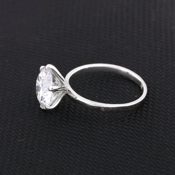 5.0ct DEW White Moissanite Round Solitaire Ring