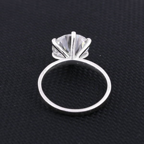 5.0ct DEW White Moissanite Round Solitaire Ring