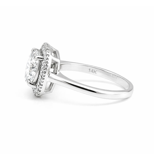 Certified 3.5ct VS1/D Moissanite Ring For Birthday Gift 18K Gold Plated