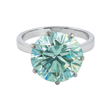 Certified 5.5ct VS1 Blue Moissanite Ring for Anniversary Gift in 18K Gold Plated