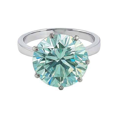Certified 5.5ct VS1 Blue Moissanite Ring for Anniversary Gift in 18K Gold Plated
