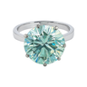 Certified 5.5ct VS1 Blue Moissanite Ring for Anniversary Gift in 18K Gold Plated in 18K Gold Plated Vermeil