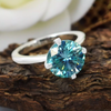 2.50 ct DEW Certified Gold Vermeil Certified Blue Moissanite Solitaire Ring
