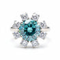 Certified 2.20ct VS1/Round Cut/Blue Moissanite Ring in 18K Gold Plated