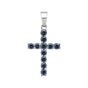 5.5 ct DEW Certified Round Cut Blue Moissanite Plus-Shape In Vermeil 925 Silver Pendant