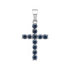 5.5 ct DEW Certified Round Cut Blue Moissanite Plus-Shape In Vermeil 925 Silver Pendant