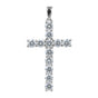 5.00 ct DEW Certified Round Cut White Moissanite Cross Pendant In 18K Gold Plated Verme 18K Gold Plated