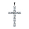 Certified 5 ct DEW Round Cut White Moissanite Plus-Shape Pendant In Vermeil 925 Silver