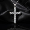 5.00 ct DEW Certified Round Cut White Moissanite Cross Pendant In 18K Gold Plated Verme 18K Gold Plated