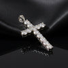 5.00 ct DEW Certified Round Cut White Moissanite Cross Pendant In 18K Gold Plated Verme 18K Gold Plated